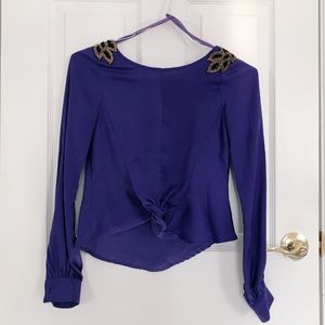 ASOS Rare Knot Crop Top with Embellished Shoulder